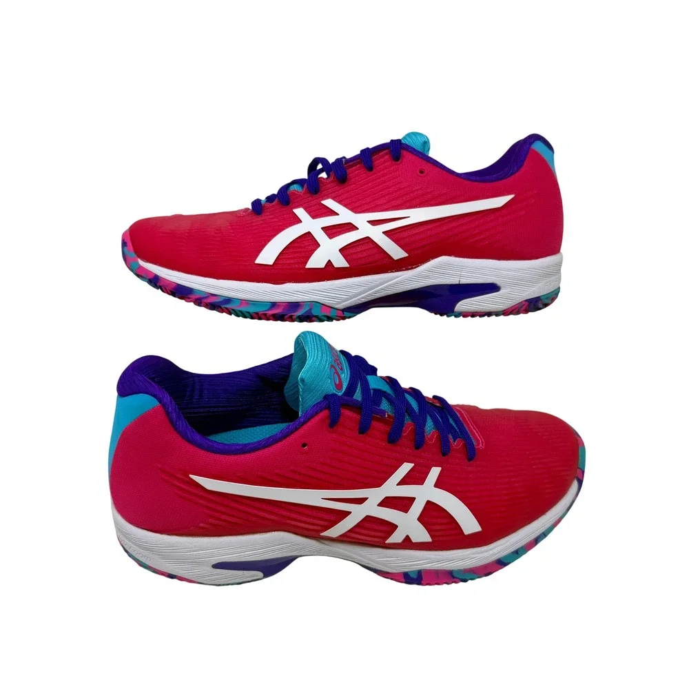 Asics Solution Speed FF Tennis Shoes Pink Blue 1042A130 Women's Size 8 FlyteFoam